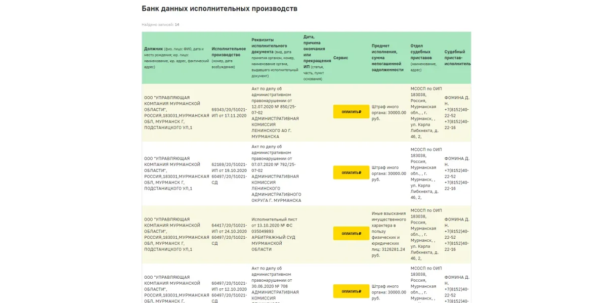 Это только часть исполнительных производств