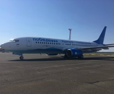 Слоган «Мурманск – столица Арктики» украсил самолёт «Победы»