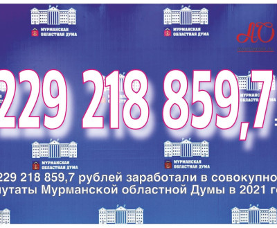 ЦИФРА ДНЯ: 229 218 859,7 рублей заработали депутаты Мурманской областной Думы за 2021 год