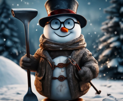ФОТО ДНЯ: Снеговик-помощник мурманских «управляшек»